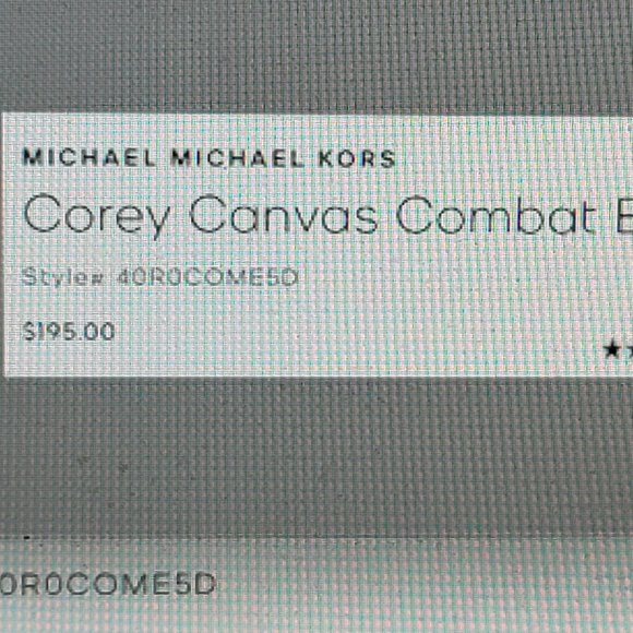 MICHAEL KORS COREY CANVAS COMBAT BOOT( BLACK ) - Picture 6 of 16